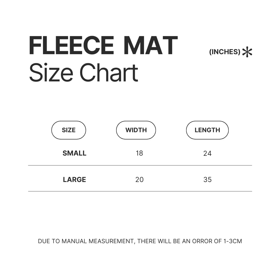 Fleece Mat Size Chart - Linkin Park UK Shop