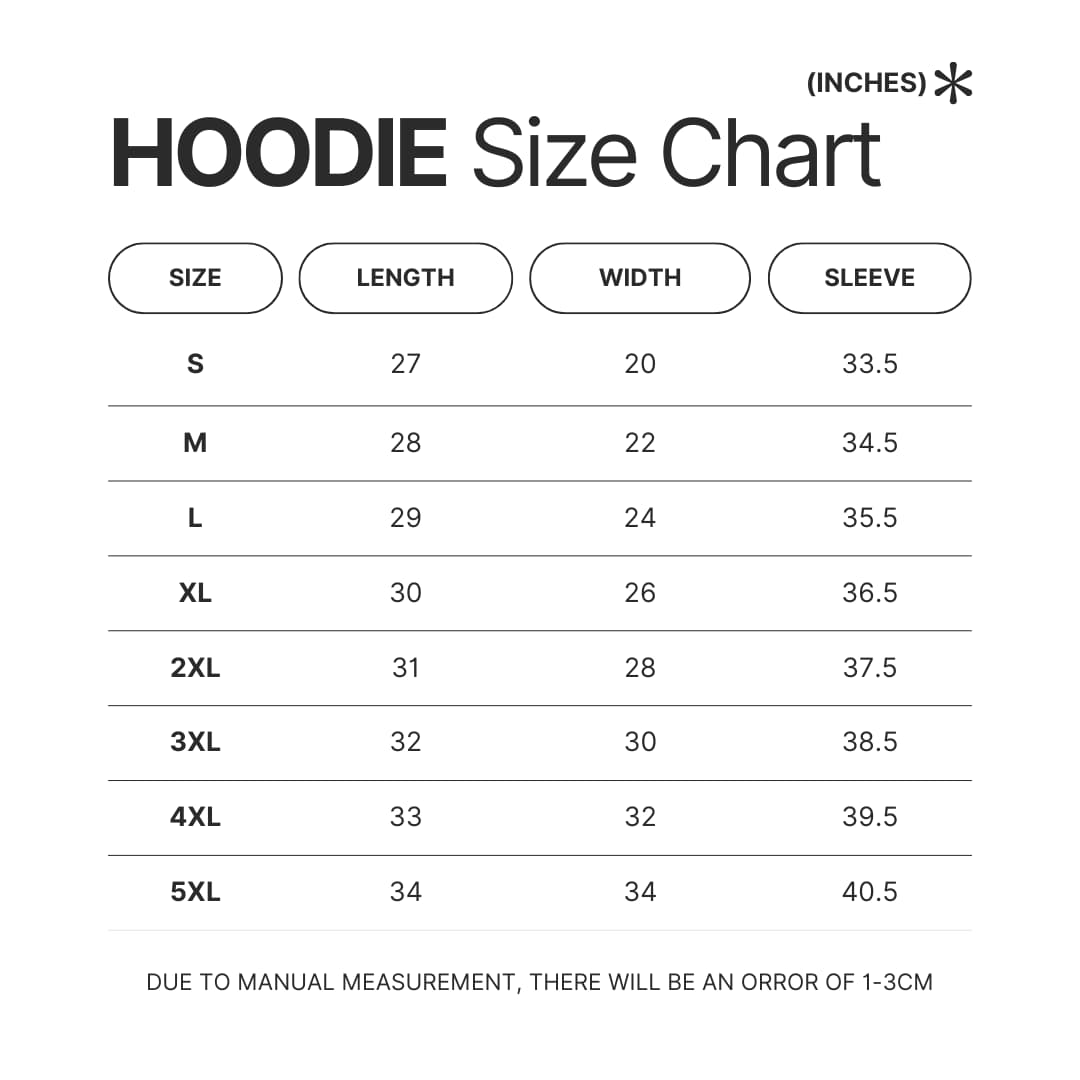 Hoodie Size Chart - Linkin Park UK Shop
