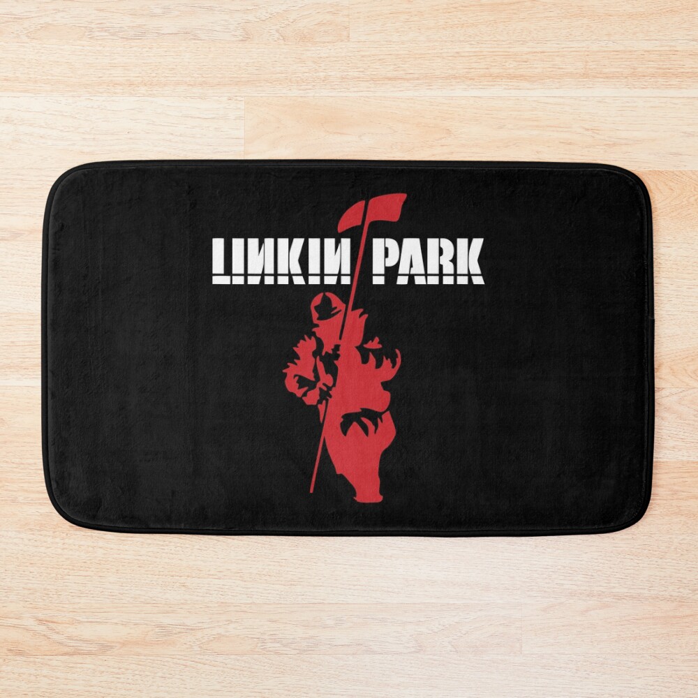 White And Red Man Bath Mat