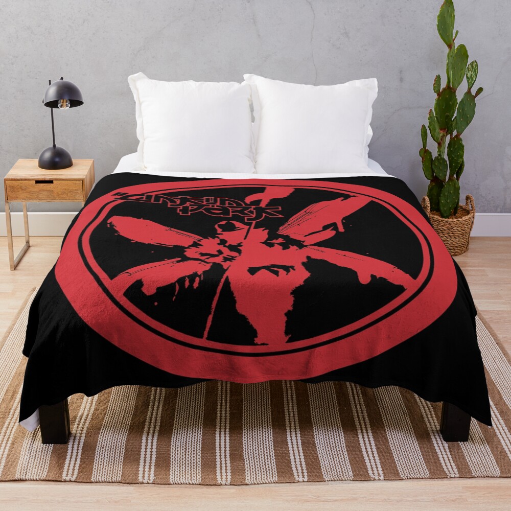 Man With Red Wings Throw Blanket