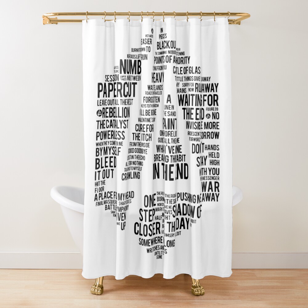 Black Hexagram Shower Curtain